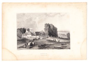 Een gravure van Londen vanaf Highgate, circa 1800 door English School