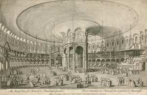 Een binnenaanzicht van de Rotunda in Ranelagh Gardens, Londen