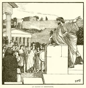Een redevoering van Demosthenes door English School