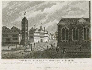 Oude noordoostelijke aanblik van Bishopsgate Street