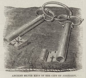 Oude zilveren sleutels van de stad Aberdeen
