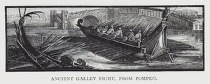 Oude galerijgevecht, uit Pompeii (gravure) door English School