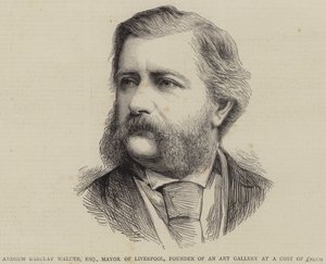 Andrew Barclay Walker, Esquire, Burgemeester van Liverpool, Oprichter van een Kunstgalerij voor een Kosten van £20000 (gravure) door English School