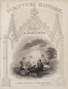 Engel verschijnt aan de herders, Lucas II, vers 8-14 door English School