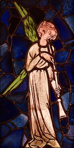 Engel die een trompet speelt, ca.1280 door English School