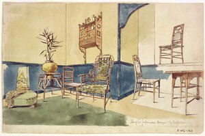 Anglo-Japanse meubelontwerpen door Edward William Godwin (1833-86) c.1860