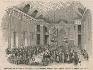 Jubileumdiner van de Royal Freemasons School voor vrouwelijke kinderen in Freemasons Hall door English School