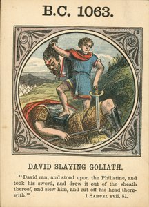 Anno Mundi: BC 1063, David doodt Goliath (kleurenlitho)