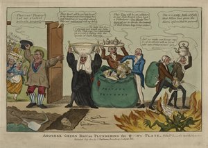 Nog een groene tas!! of het plunderen van het bord van de koningin. Zie Dr. L--n