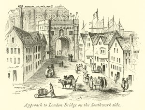 Toegang tot London Brug aan de Southwark kant