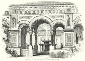 Toegang tot de Byzantijnse en Romaanse Hof (gravure)