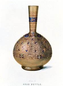 Arabische fles, plaat IX uit een laat 19e-eeuws album met glaswerkpatronen