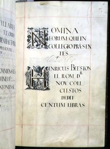 Archief 3693 fol.4 Pagina uit een Benefactieboek van New College, Oxford door English School