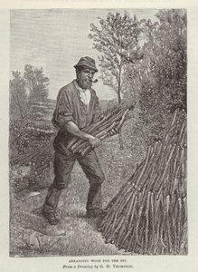 Hout rangschikken voor de kuil door English School