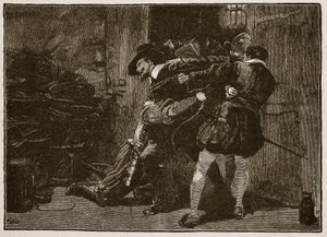 Arrestatie van Guy Fawkes, illustratie uit Cassells Geïllustreerde Geschiedenis van Engeland