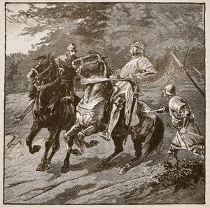 Arrestatie van koning Richard, illustratie uit Cassells Geïllustreerde Geschiedenis van Engeland door English School