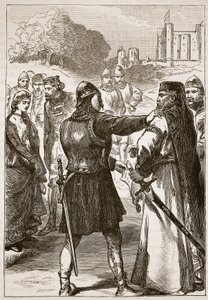 Arrestatie van de hertog van Gloucester, illustratie uit Cassells Geïllustreerde Geschiedenis van Engeland door English School
