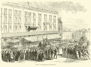 Aankomst van afgevaardigden in Bordeaux, december 1870 door English School