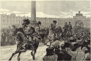 Aankomst van de nieuwe Keizer en Keizerin van Rusland in het Winterpaleis door English School