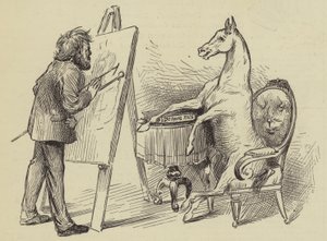 Kunstenaar schildert paard door English School