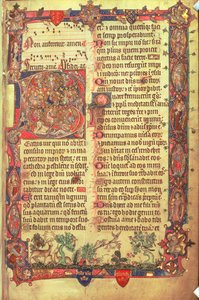 Herten en vogels, uit de Arundel Psalter, c.1310 door English School