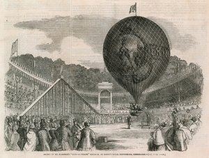 Opstijging van Mr Hamptons Erin-go-nragh ballon, bij Battys Royal Hippodrome, Kensington door English School