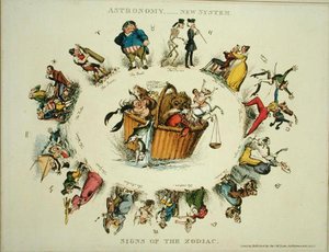 Astronomie - Nieuw systeem, tekens van de dierenriem, gepubliceerd door Thomas McLean, Londen