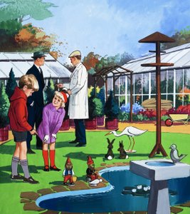 Bij het tuincentrum