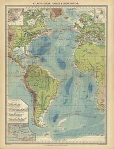 Atlantische Oceaan, kabels en oceaandiepten