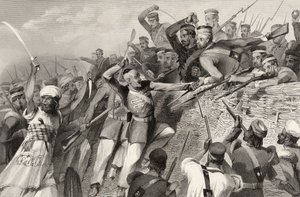 Aanval van de muiters op de Redan-batterij bij Luknow, 30 juli 1857, uit 