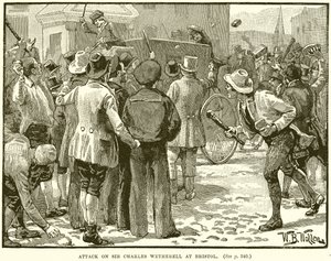 Aanval op Sir Charles Wetherell in Bristol door English School