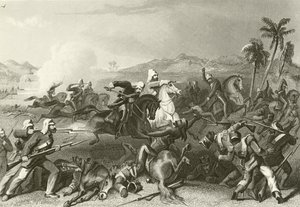 Aanval op de Sealkote muiters door Generaal Nicholsons onregelmatige cavalerie door English School