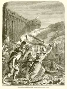 Aanval op de Bastille door de revolutionairen van Parijs door English School