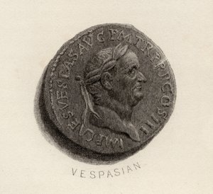 Aureus munt, uit het tijdperk van Vespasianus, Titus Flavius Vespasianus