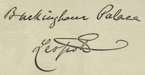 Handtekening van de hertog van Albany door English School