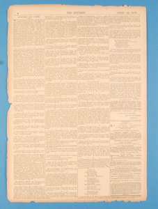 Achterpagina van The Referee, nr. 35. 15 april 1878 door English School