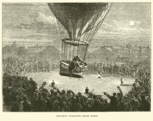 Ballon vertrekt uit Parijs, september 1870 door English School