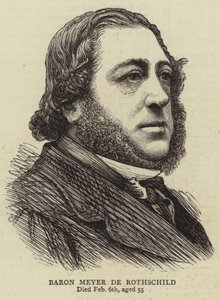 Baron Meyer de Rothschild (gravure) door English School