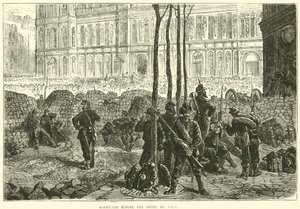 Barricade voor het stadhuis, maart 1871 door English School