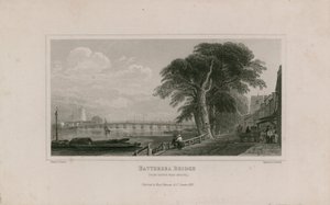Battersea Brug, vanaf Cheyne Walk Chelsea door English School