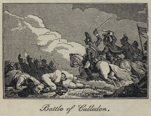 Slag bij Culloden (gravure) door English School
