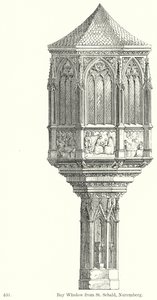 Bay Window van St Sebald, Neurenberg (gravure) door English School