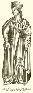 Beatrix van Zwaben, Koningin van Ferdinand III, Koning van Castilië. 1234 door English School