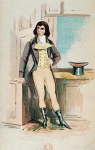 Beau Brummel in zijn jeugd (kleur litho)