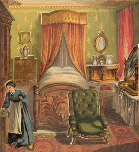 Slaapkamer met schoonmaakster