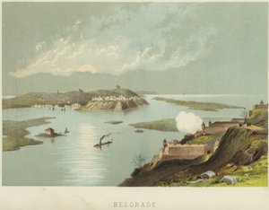 Belgrado bij de samenvloeiing van de Sava en Donau rivieren