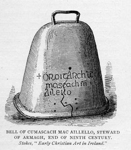 Klok van Cumascach Mac Aillelo, Rentmeester van Armagh, Eind Negende Eeuw, illustratie uit Short History of the English People door J. R. Green, gepubliceerd 1892