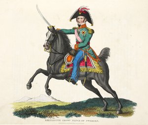 Bernadotte, Kroonprins van Zweden, illustratie uit An Historical Account of the Battle of Waterloo door William Mudford, 1816