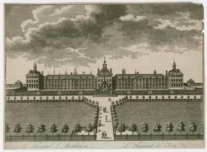 Bethlehem Ziekenhuis (gravure) door English School