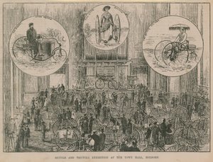 Fiets- en driewielertentoonstelling in het Stadhuis, Holborn